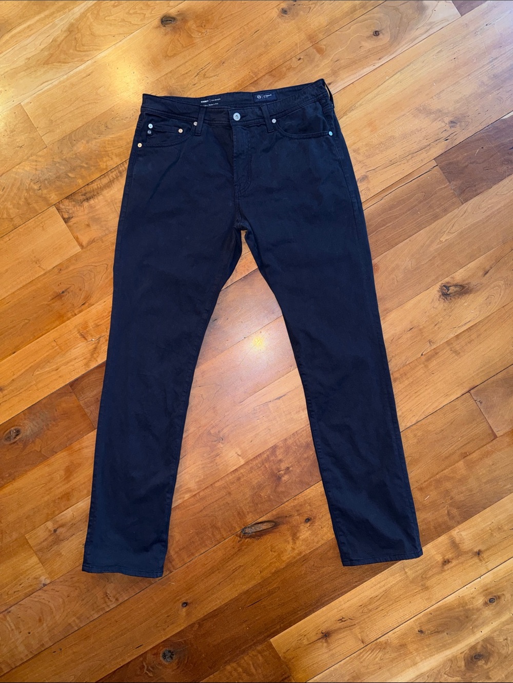 AG Men’s Everett Stretch Sateen Slim Straight Deep Navy Pants – 33x34